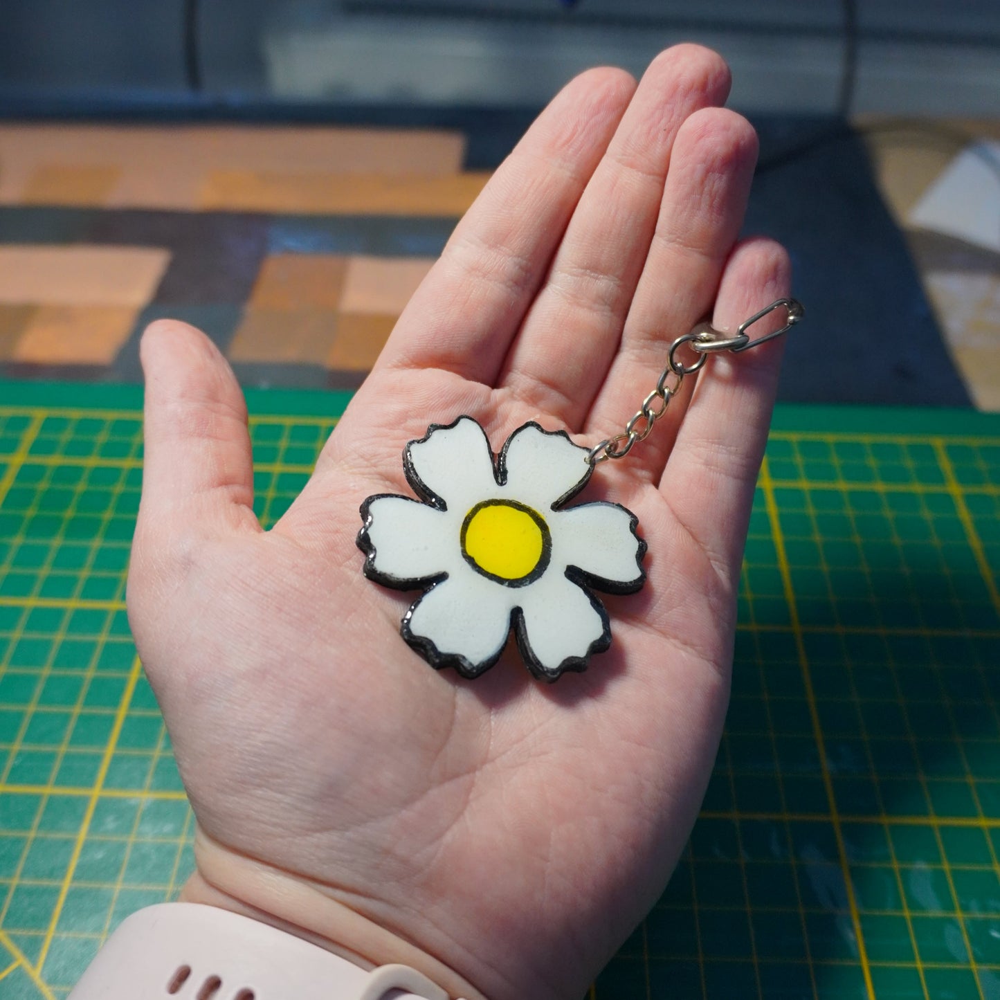 Cute Cartoon Daisy Flower Keychain