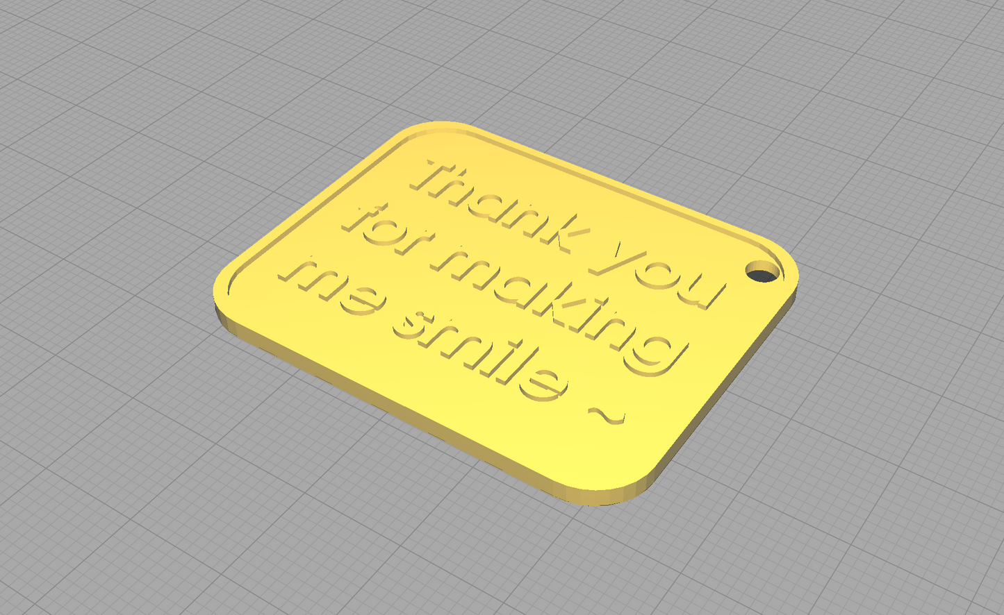 Thank you for making me smile keychain STL file